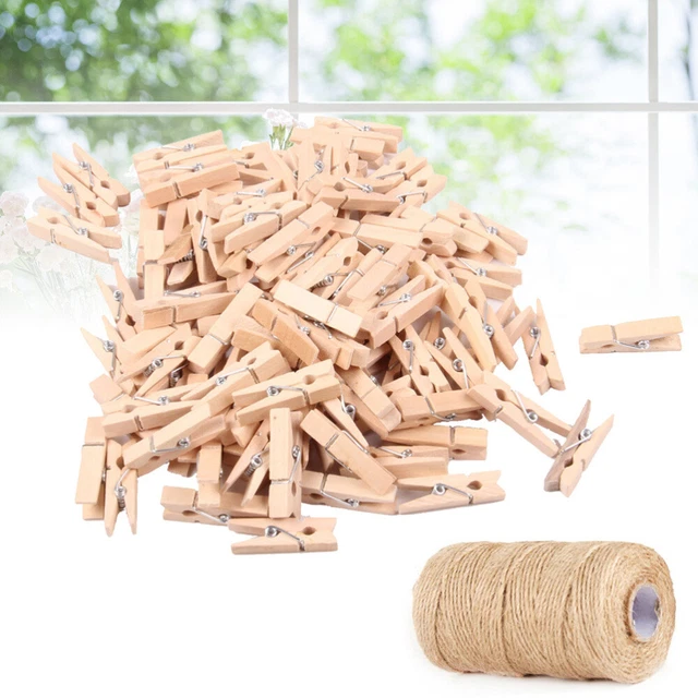 100 piezas mini pinzas de madera