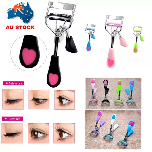 Professional Handle Eye Lash Curling Eyelash Curler with Comb Tweezers Makeup AU