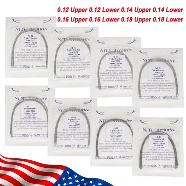 10Pcs/Pack Dental Arch Wires Square Form Orthodontics Ni-Ti Super Elastic
