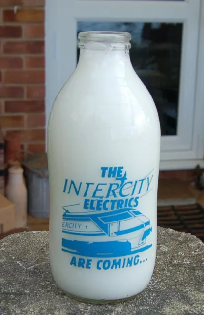 milk bottle : lovely old " Intercity Electrics " railway advertising dairy