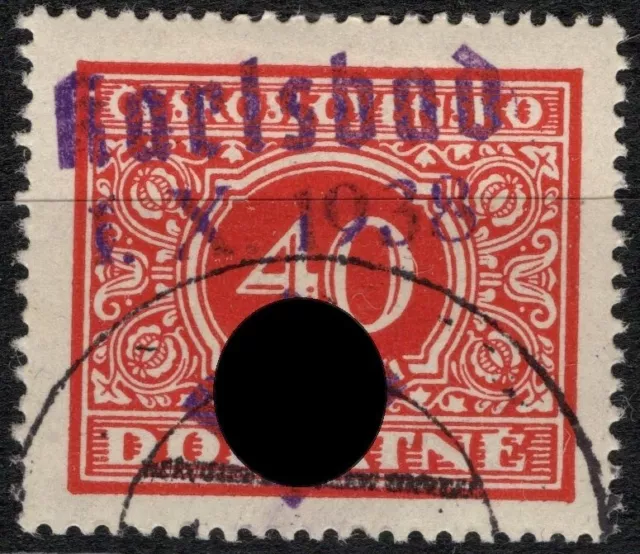 Sudetenland 1938 Karlsbad MiNr. 34, einwandfrei gestempelt m. Signatur u. Befund