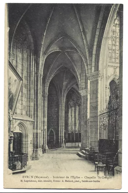 CPA " EVRON - Intérieur de l'Eglise - Chapelle St Crespin