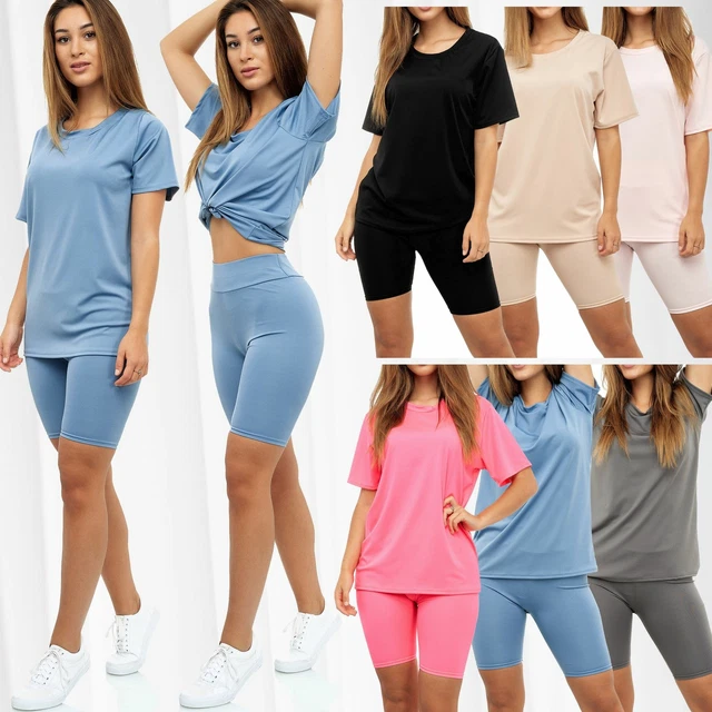 Donne due pezzi costume da bagno sportivo pantaloncini Fitness Set vita alta