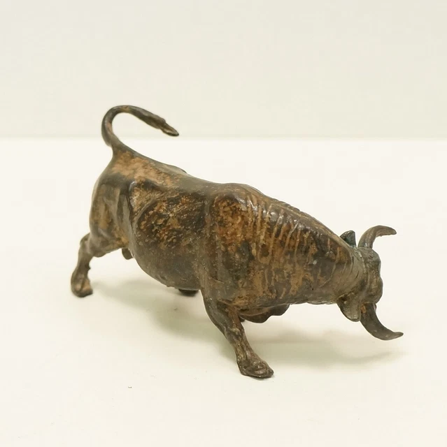 Estatua Tauro Fauna Toreo Art Deco Estilo Art Nouveau Estilo Bronce sólido 3