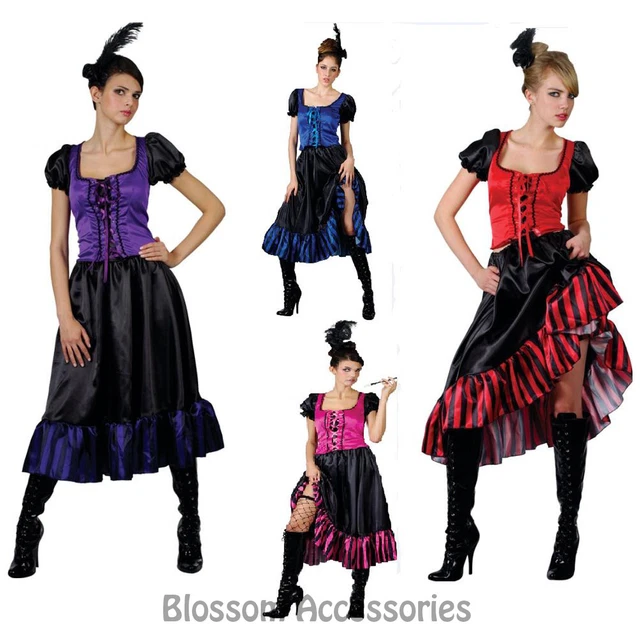 J10 Spanish Mexican Flamenco Senorita Dancer Can Can Saloon Fancy Dress Costume