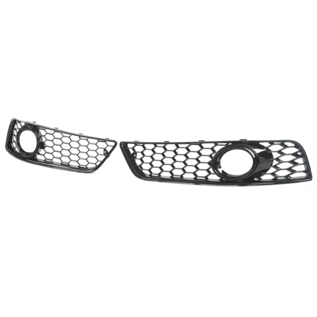 Pair Front Fog Light Grille Cover Gloss Black 8P0807682D Left Right Replacement