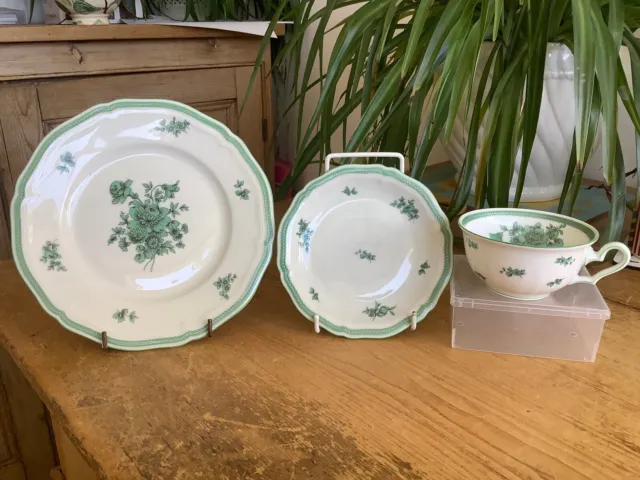 Herend int UK Rare Rosenthal Porcelain Chippendale Green Bloom Cup Saucer Plate