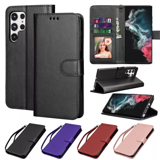 For Samsung Galaxy S22/S22 Plus/S22 Ultra 5G Leather Flip Card Wallet Case Cover