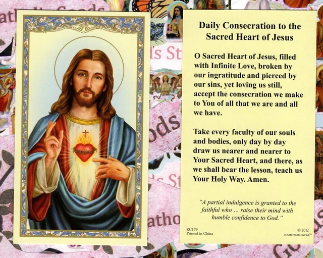 DAILY CONSECRATION TO the Sacred Heart of Jesus - Paperstock Holy Card ...