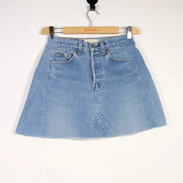 Gonna LEVIS STRAUSS 501 Taglia W28 L33 Donna Woman Skirt Jeans Denim Casual Logo