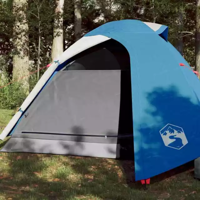 Tente de camping 2 personnes bleu tissu occultant imperméable vidaXL