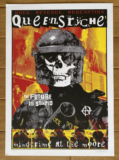 Frank Kozik SIGNED 17"x24" Queensryche Anarchy Giclee Print PP LE 5 AUTOGRAPHED