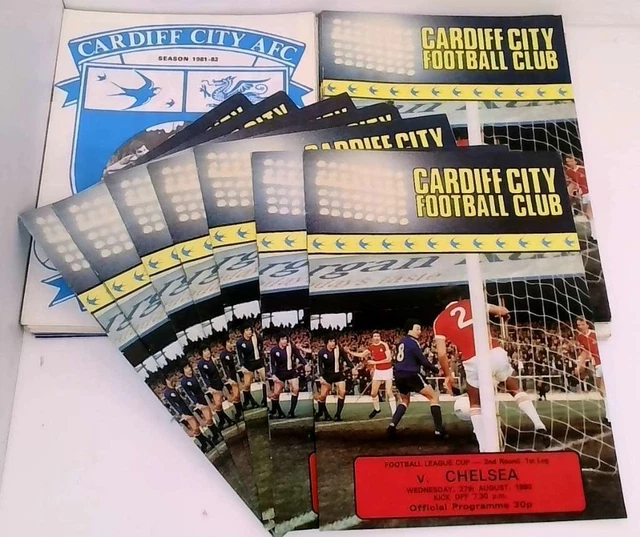 CARDIFF CITY FOOTBALL Club 27 Programmes Multi Season Selection 1980/