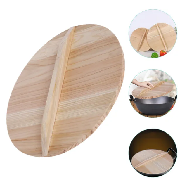 Tapa de madera de abeto tapa wok de madera natural herramientas de madera