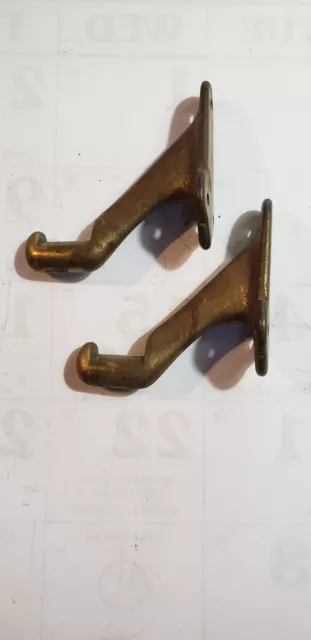 Lot Of 2 Antique Cast Iron Hook Coat Wall Hanger Steampunk Art Deco 3.25” x3.25”