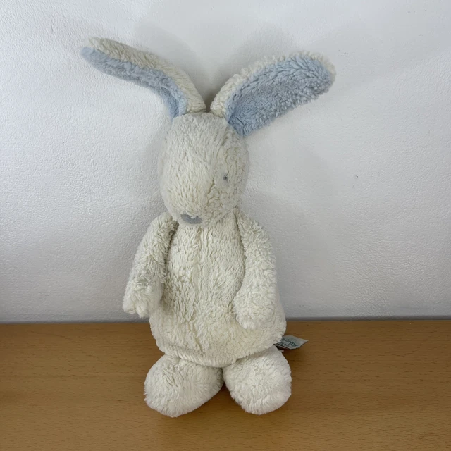 JELLYCAT BLUE BOBTAIL Bunny Comforter Baby Soft Toy White Blue Soother