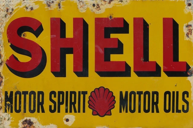 Schale Motoröl Retro Metall Wandplakette Kunst Vintage Werbung Blechschild