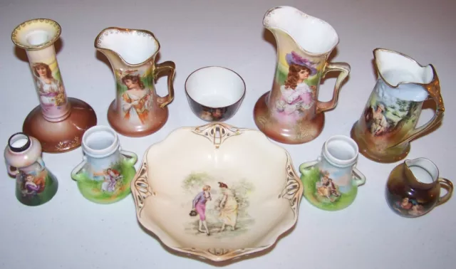 Royal Bayreuth Pottery LOT of 10 - Victorian Women