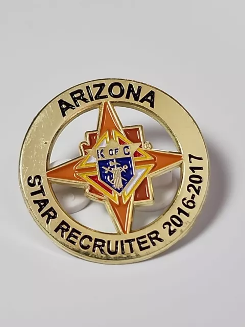 Arizona Knights of Columbus Star Recruiter Lapel Pin 2016-2017 2