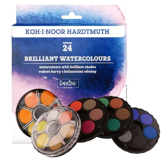 Koh-I-Noor Stackable Disc Set of 24 Watercolour Paints