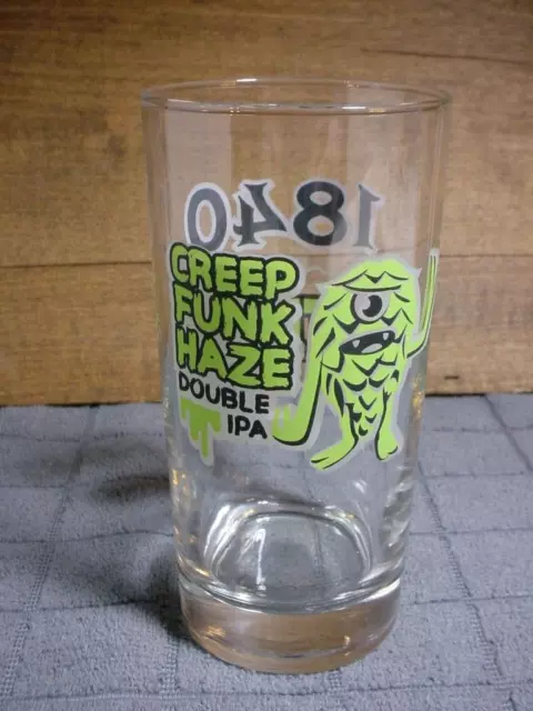 Rare "Creep Funk Haze" Double Ipa Beer Glass, 1840 Brewing Company, Milwaukee Wi