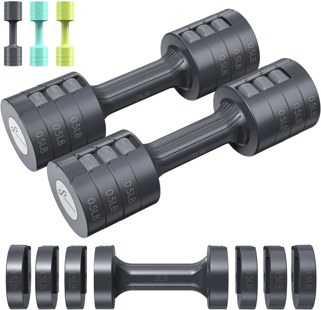 Adjustable Dumbbells Hand Weights Set: Sportneer 4 in 1 Weight Adjustment Eac...