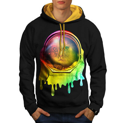 Wellcoda Astronaut Space Color Mens Contrast Hoodie, Space Casual Jumper