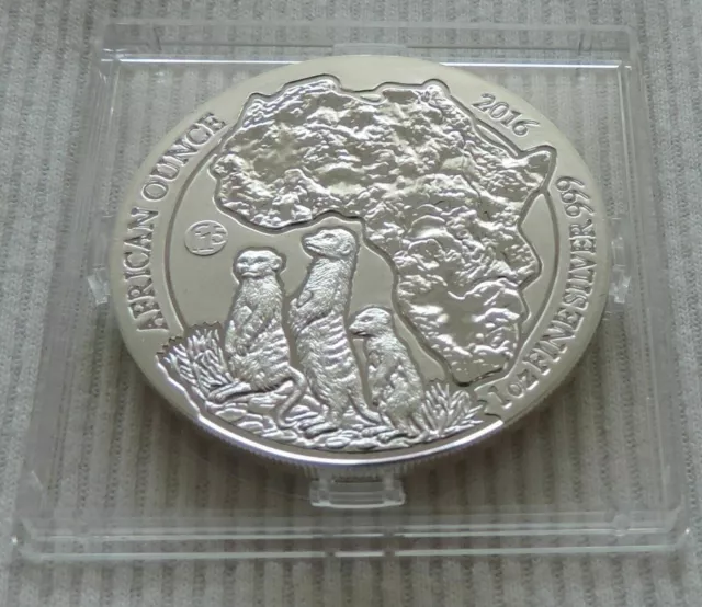 African Ounce Ruanda Erdmännchen 2016 Privy F15  50RWF 1Oz Silber 999/1000 rar!! 3