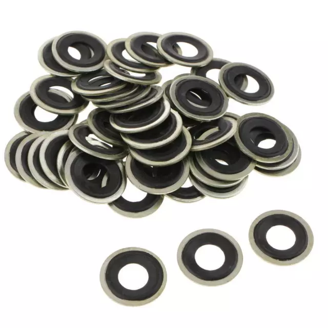 LOT OF 50 METAL OIL DRAIN PLUG WASHERS GASKETS For Ford 14MM 2