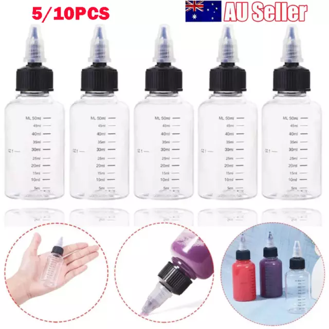 5/10X Plastic Juice Liquid Capacity Dropper Bottles Twist Top Cap 30ml-250ml AU