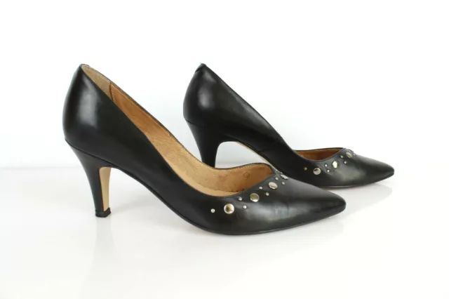 SAN MARINA ESCARPINS Cuir Noir et Bordeaux Pointus T 40 Tr s bon