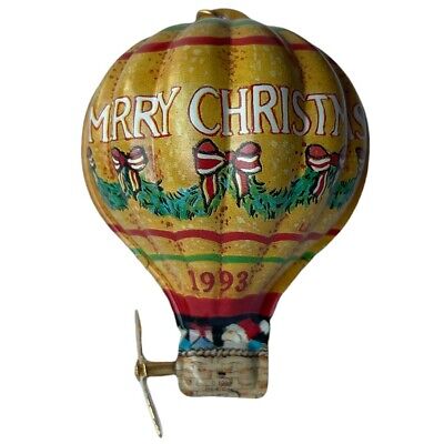 1993 Tin Hot Air Balloon Hallmark Holiday Fliers Vintage Keepsake XMAS Ornament