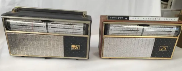Vintage Radio 2x Consort by HMV  His Masters Voice Vintage Portable Radios-AF