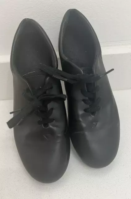 Capezio Tele Tone Black Tap Dance Shoes US Women's Size 9 1/2 M RN#63356 Nice