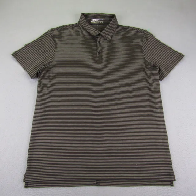 Camisa polo Nike para hombre XL gris negro a rayas tour premium Dri Fit rendimiento golf