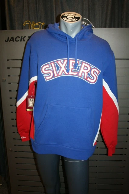 Mitchell E Ness Final Seconds Pile Felpa con Cappuccio Philadelphia 76ers Nuovo