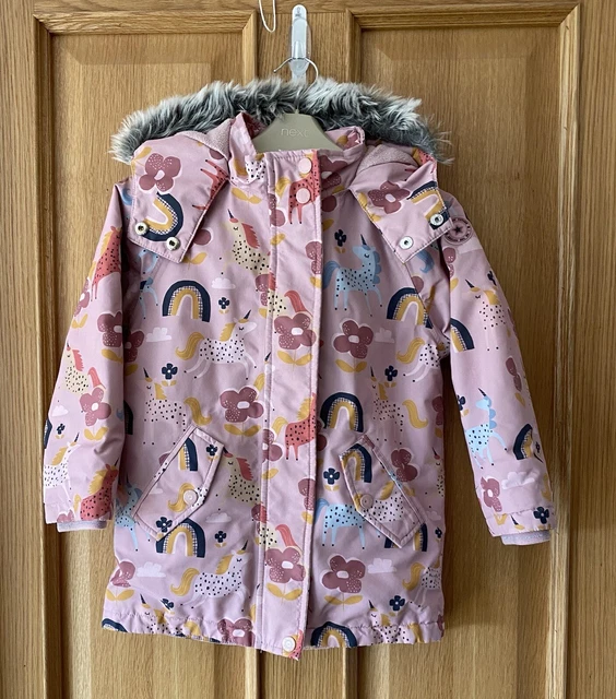 Cappotto invernale ragazza Next rosa foderato in pile resistente all'acqua età 4-5