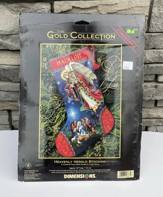 Dimensions Gold Heavenly Herald Stocking Counted Cross Stocking Kit #8639