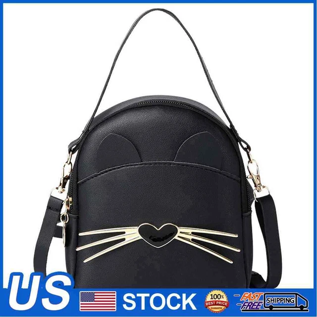 Women Cartoon Cute Shoulder Messenger Bag PU Leather Small Backpack Daily Purse
