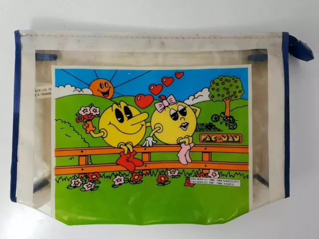 Trousse d'écolier école ancienne jouet ancien vintage jeu vidéo Pacman 1984