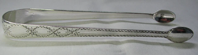 GEORGIAN SILVER SUGAR TONGS Charles Hougham - 1786-90