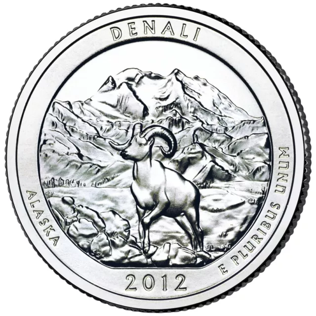 2012 P Denali National Park Quarter. ATB Series Uncirculated From US Mint roll.