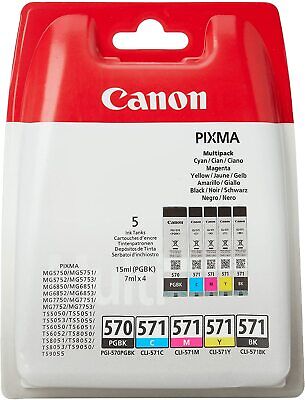 Canon Pgi 570/Cli571 Multipack BK/C/M/Y / Pgbk Cartuccia Adatto per Pixma