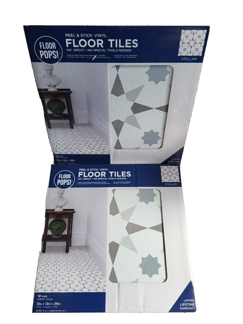 WallPops FP2952 Piastrelle per pavimenti sbucciati e stick stellari, multicolore, 12""x 12"" 20 piastrelle