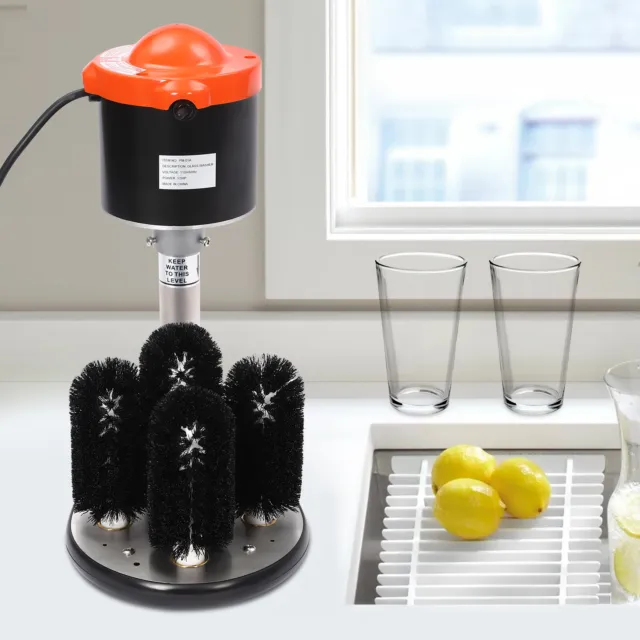 Commercial Wine Glass Cleaning Machine Electric Cup Washer 5 Brushe Waterproof