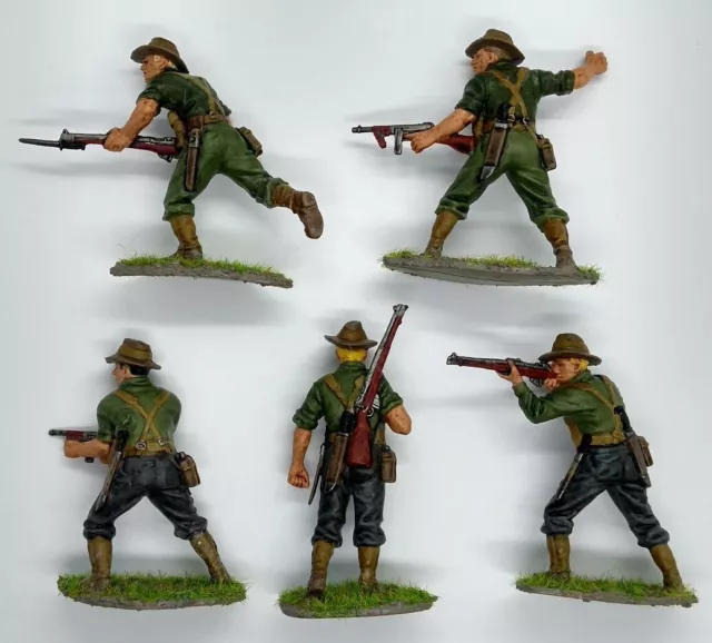 Airfix 1/32 Scale WWII 5x Australian Infantry Jungle Fighter Painted Grass AU003 3