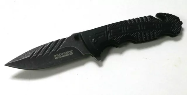 Tac-Force Rescue Coltello Nero Alluminio XV TAFO-1441 Coltello di Salvezza