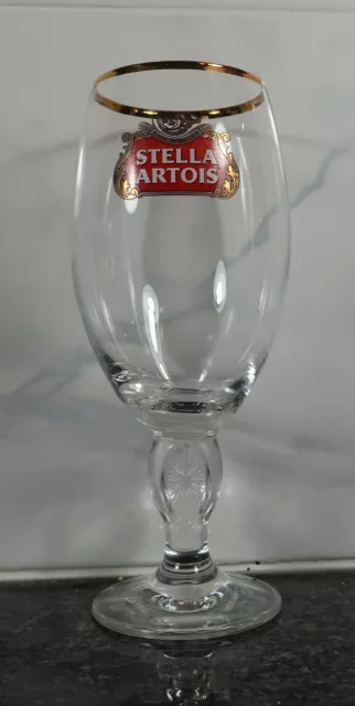 Stella Artois Gold Rim Belgian Beer Ale Chalice Glass 33 cl