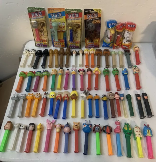 VINTAGE PEZ GALORE!! Mixed Lot Of 75 Fun Candy Dispensers! Tons Of Characters!