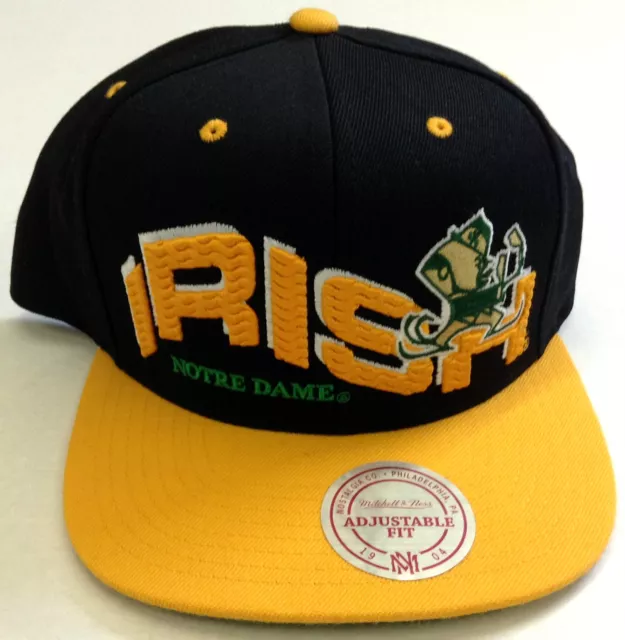 NCAA NOTRE DAME Fighting Irish Mitchell and Ness Snapback Cap Hat